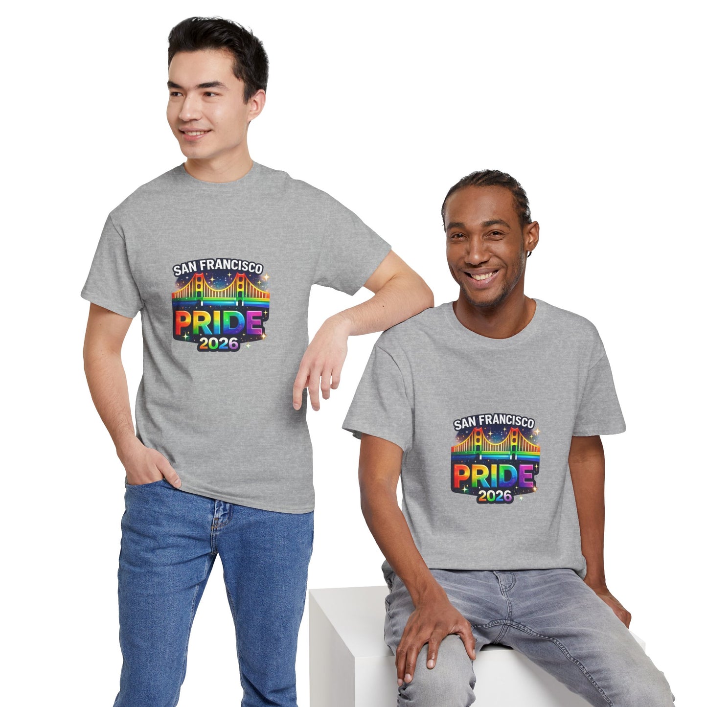 San Francisco Pride 2026 Shirt – Golden Gate Bridge Rainbow Graphic Tee