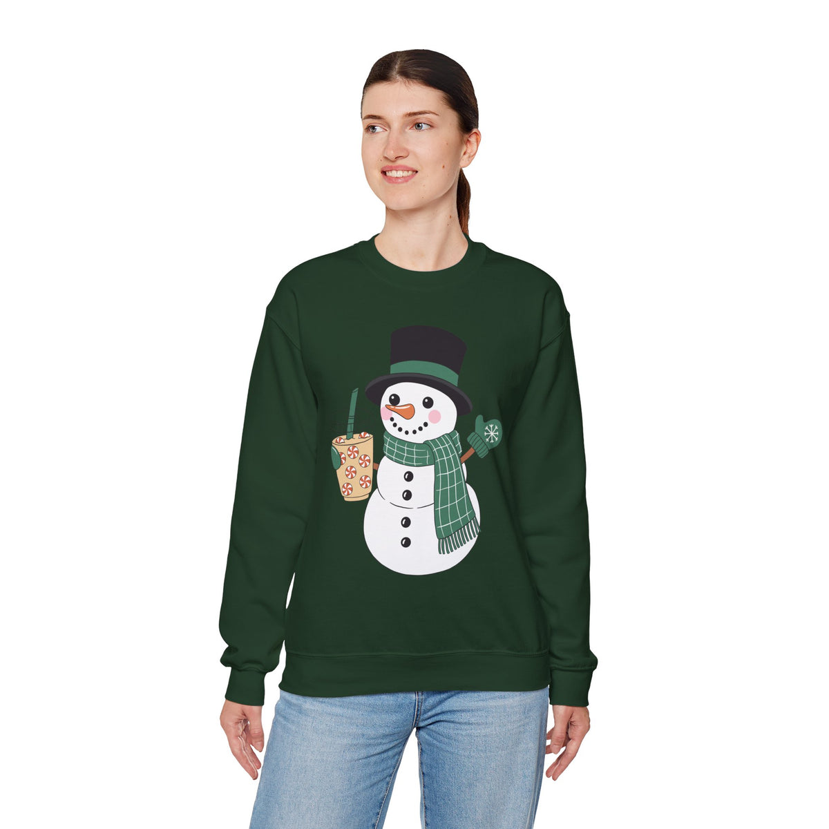 Frosty Festive Sweatshirt – Cute Snowman Holiday Pullover for Coffee Lovers