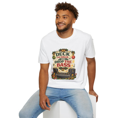 Deck the Halls and Drop the Bass Shirt | Funny DJ Christmas Tee