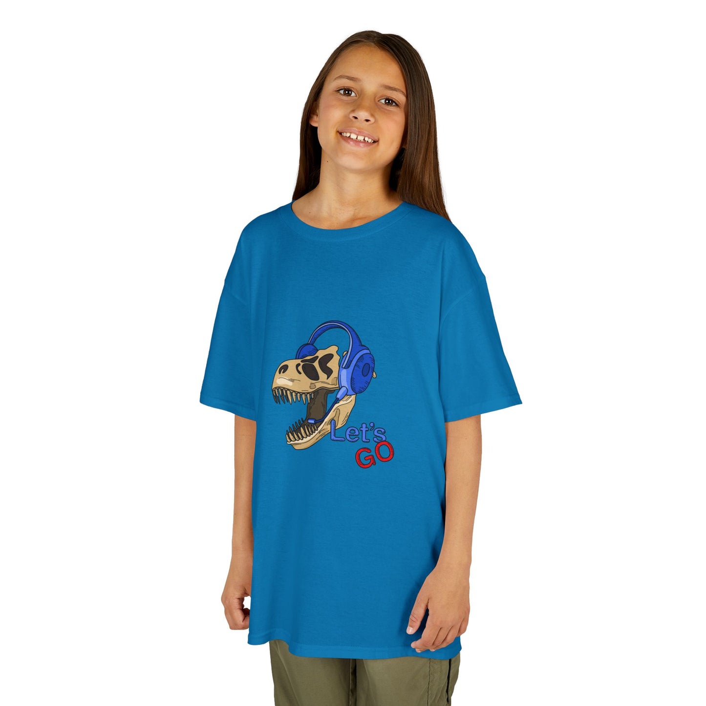 Let’s Go Dinosaur Kids T-Shirt – Fun T-Rex Headphones Graph