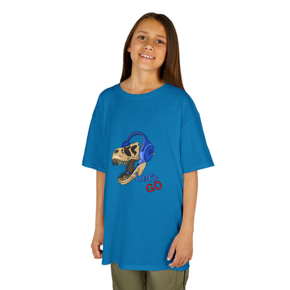 Let’s Go Dinosaur Kids T-Shirt – Fun T-Rex Headphones Graph