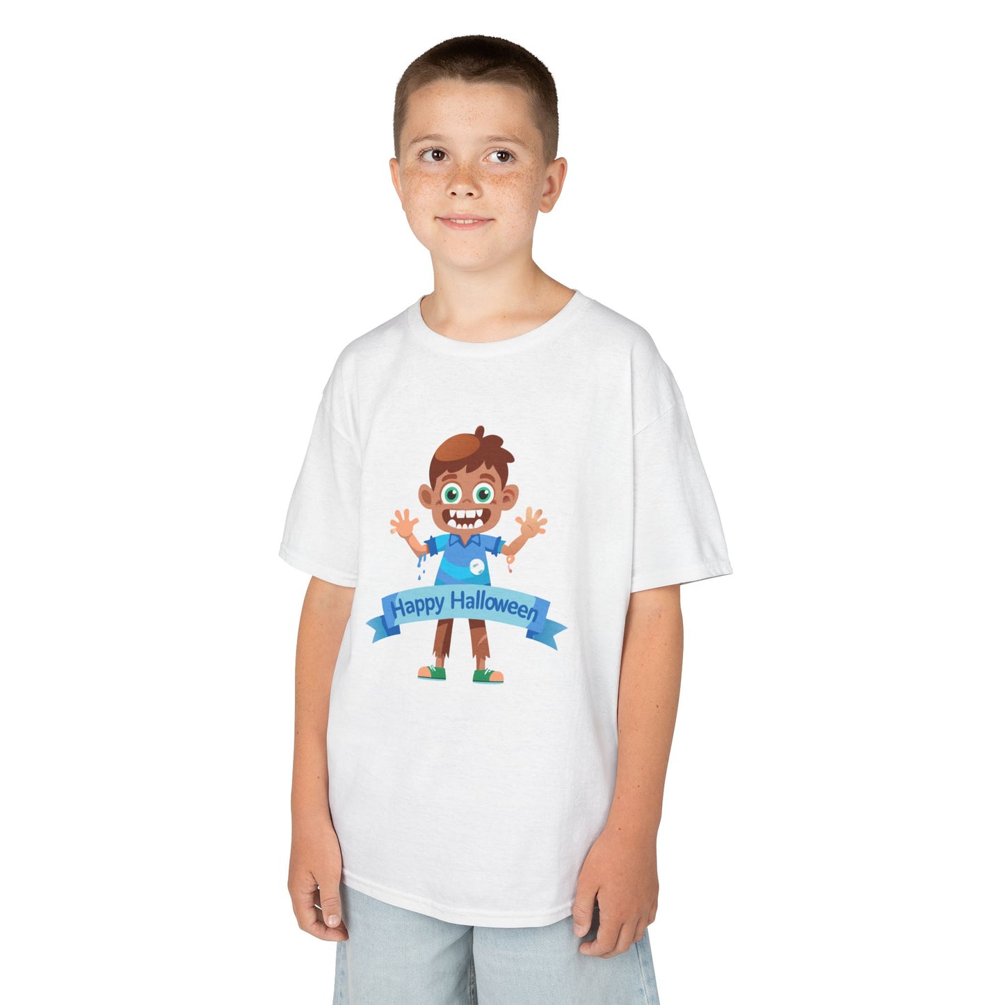 Happy Halloween: Fun Cartoon Boy Scary Face Graphic Kids' T-Shirt