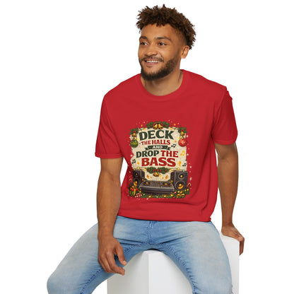 Deck the Halls and Drop the Bass Shirt | Funny DJ Christmas Tee