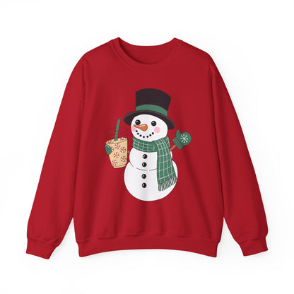 Frosty Festive Sweatshirt – Cute Snowman Holiday Pullover for Coffee Lovers