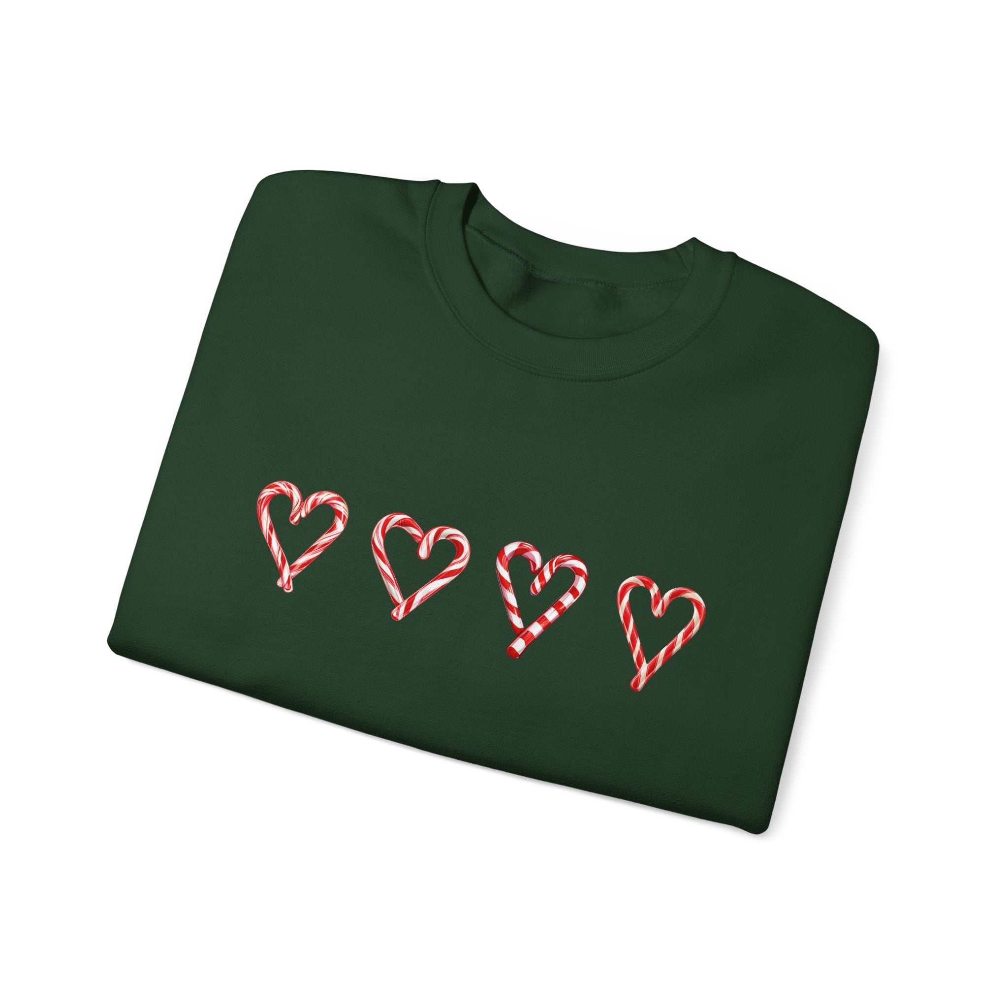 Candy Cane Hearts Sweatshirt – Sweet and Cozy Christmas Holiday Pullover