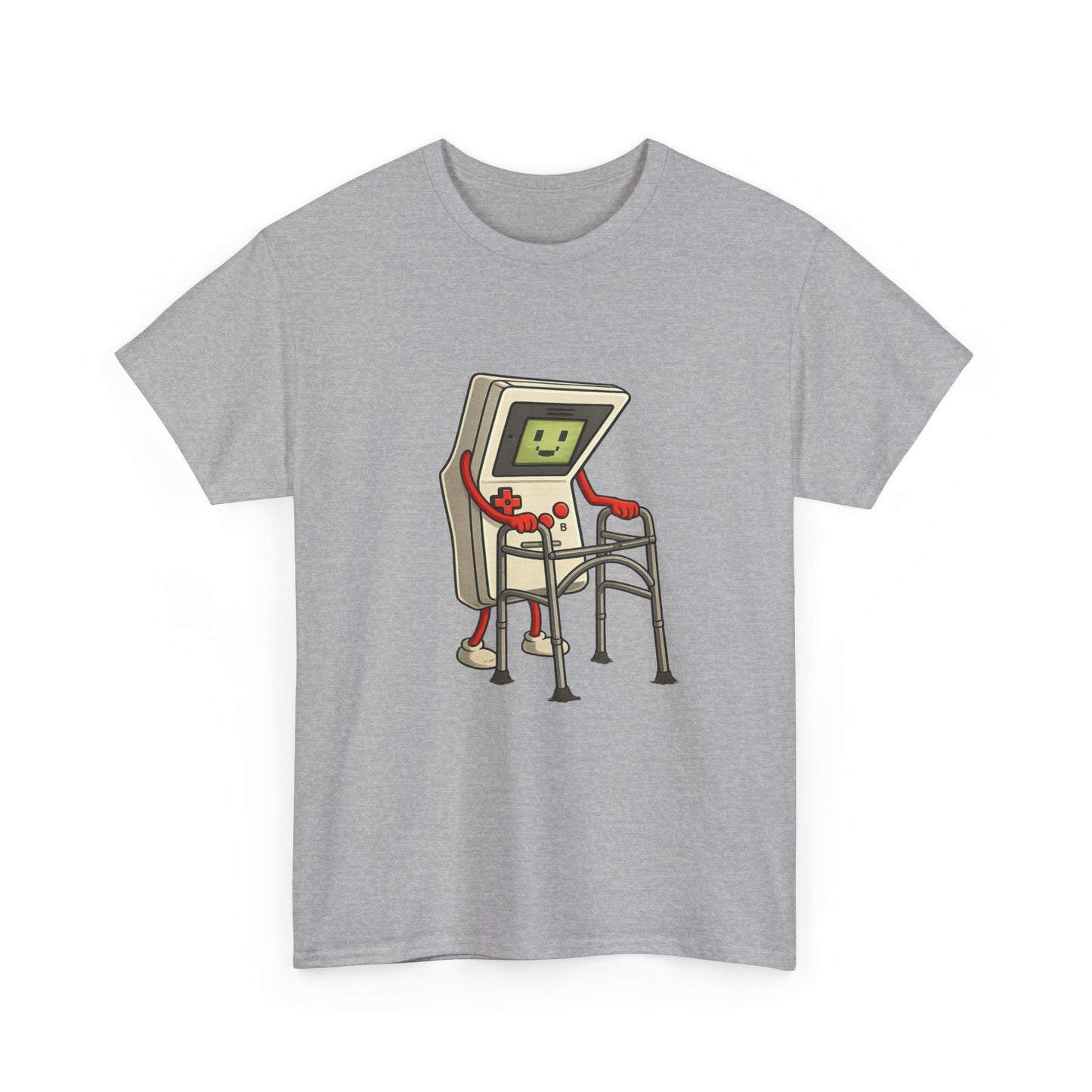 Aging Retro Gamer With Walker – Funny Old School Gamer Shirt