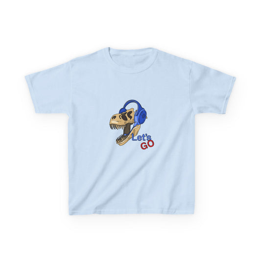 Let’s Go Dinosaur Kids T-Shirt – Fun T-Rex Headphones Graph
