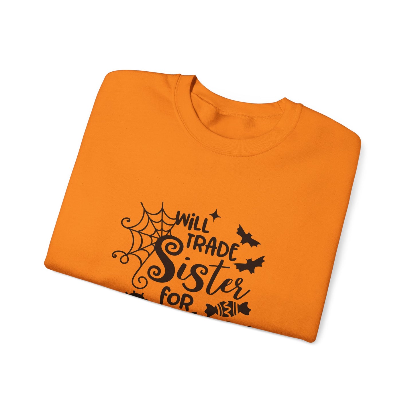 Will Trade Sister for Candy Halloween Sweatshirt – Funny Graphic Crewneck