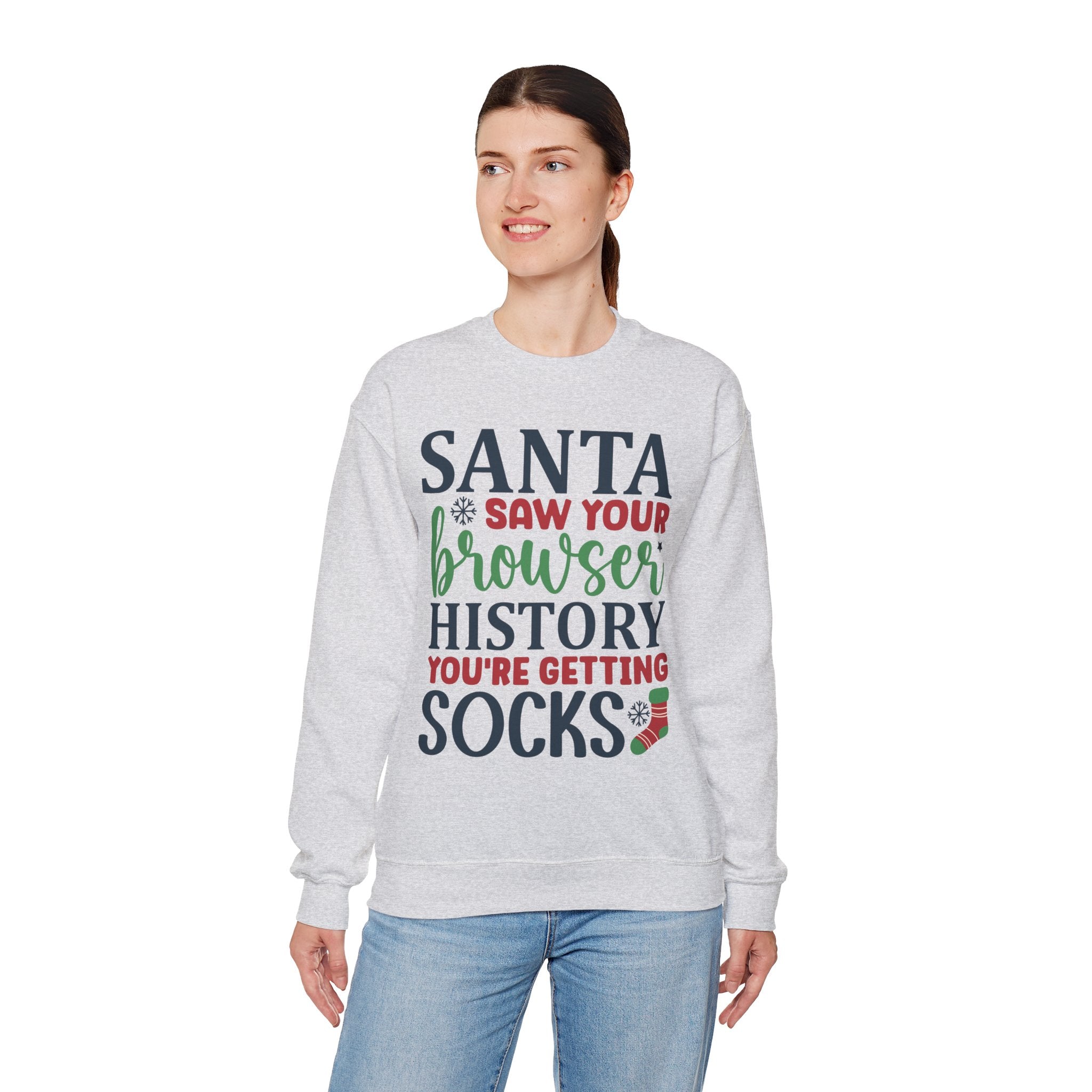 Santa Saw Your Browser History Sweatshirt – Funny Christmas Crewneck Gift