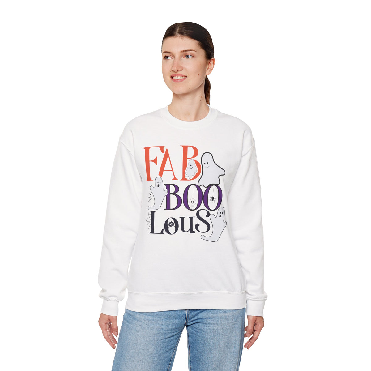 Fab-Boo-Lous Halloween Sweatshirt | Cute Ghost Spooky Season Crewneck