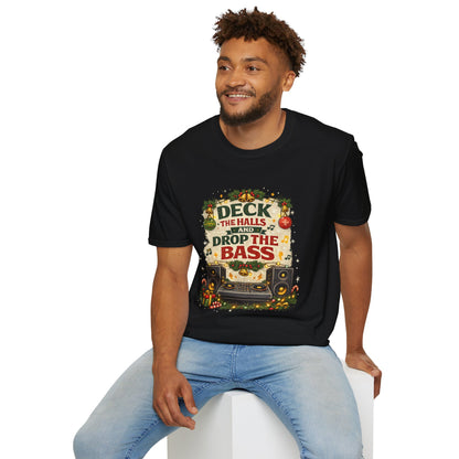 Deck the Halls and Drop the Bass Shirt | Funny DJ Christmas Tee