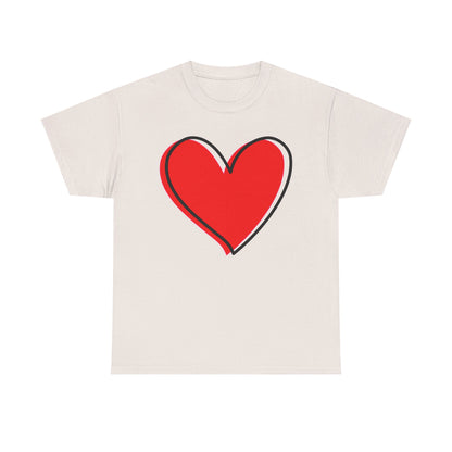 Red Heart Valentine’s Day T-Shirt – Cute Love Shirt for Couples, Romantic Gift Tee, Unisex Graphic Shirt