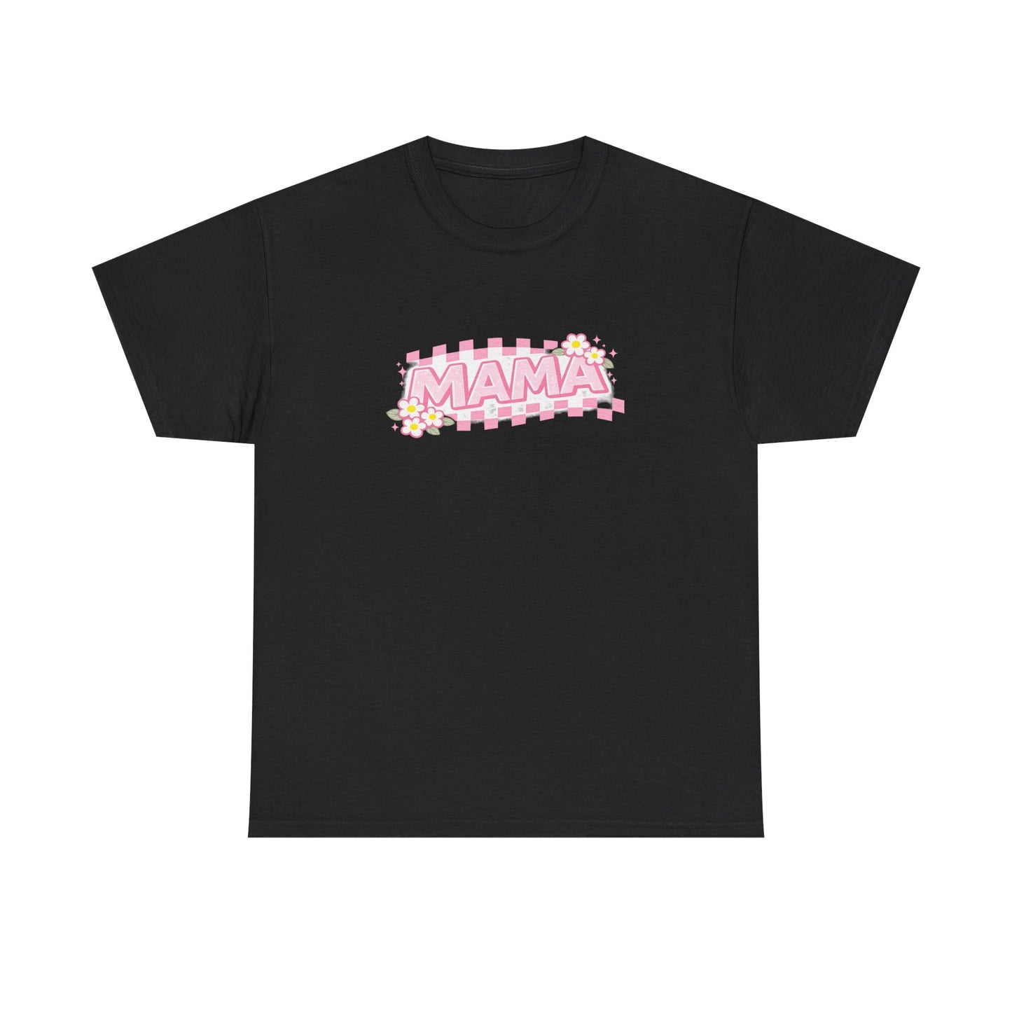Mama Checkerboard Shirt – Trendy Floral Mom Tee