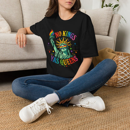 No Kings Since 1776 Yas Queens LGBTQ Pride Shirt | Statue of Liberty Rainbow Tee