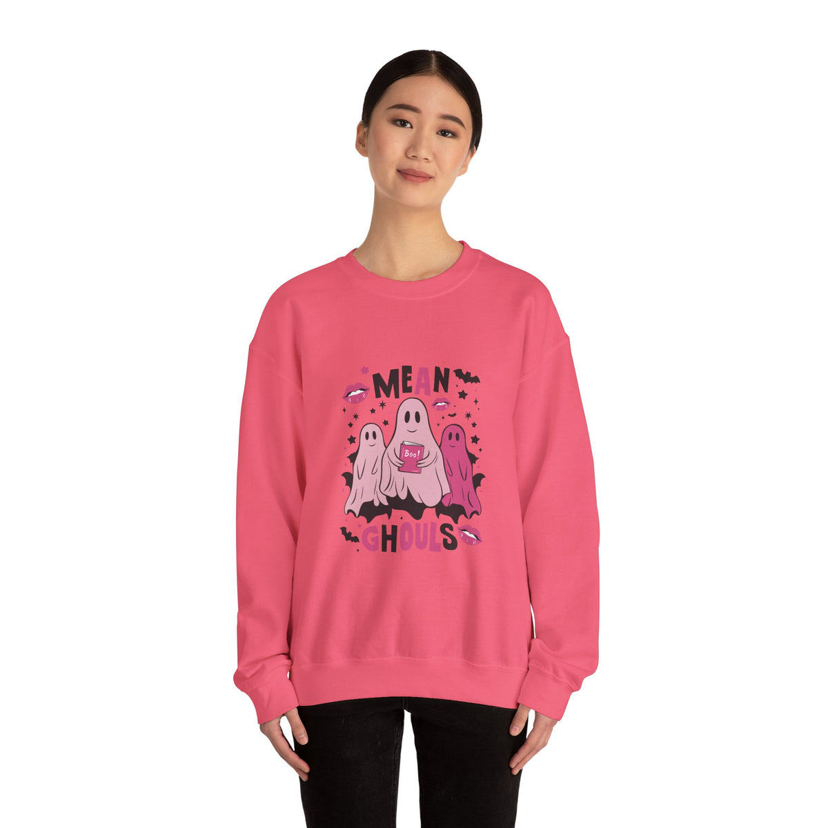 Mean Ghouls Halloween Sweatshirt | Cute Ghost Crewneck for Spooky Season
