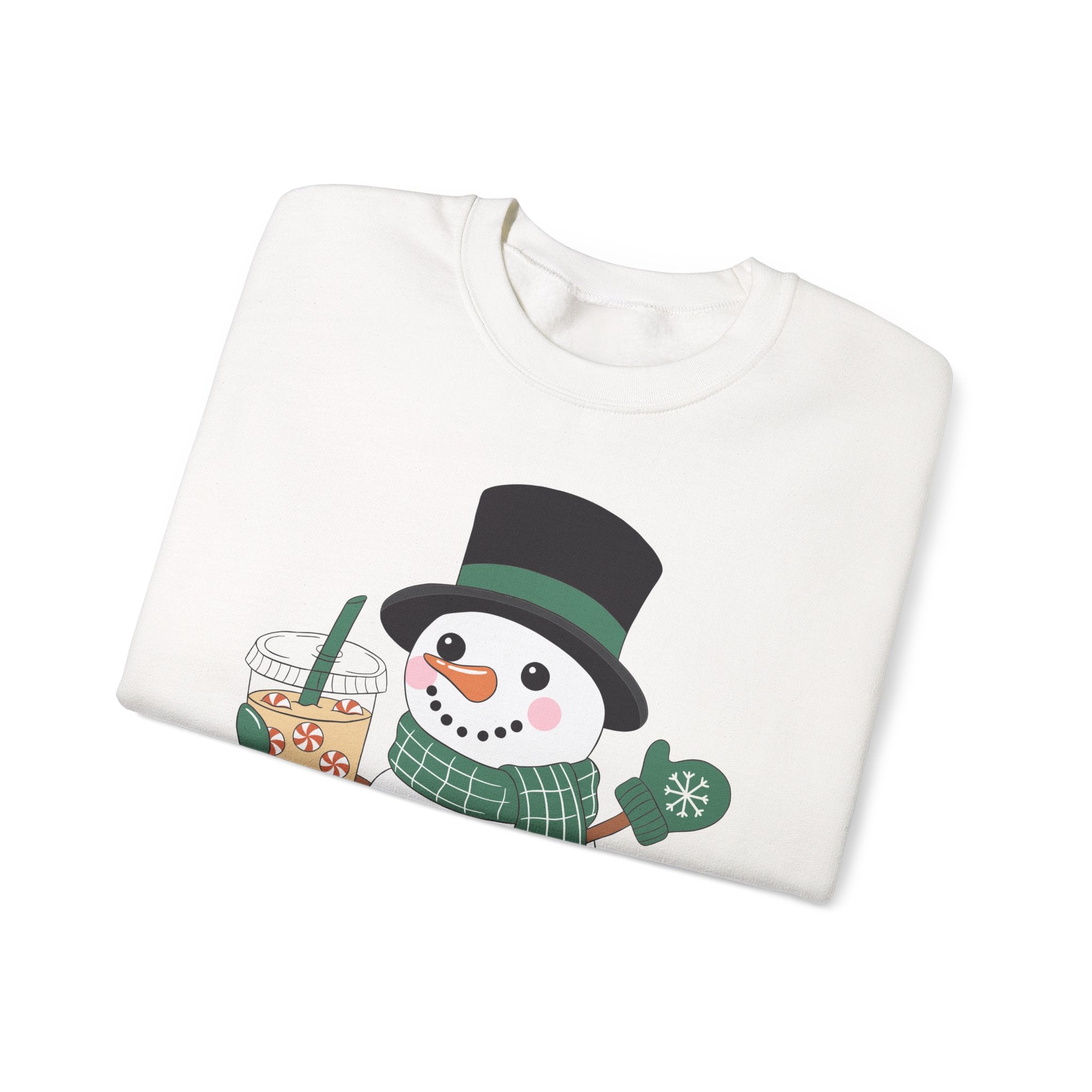 Frosty Festive Sweatshirt – Cute Snowman Holiday Pullover for Coffee Lovers