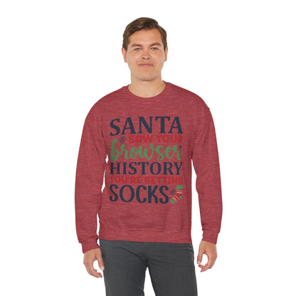 Santa Saw Your Browser History Sweatshirt – Funny Christmas Crewneck Gift