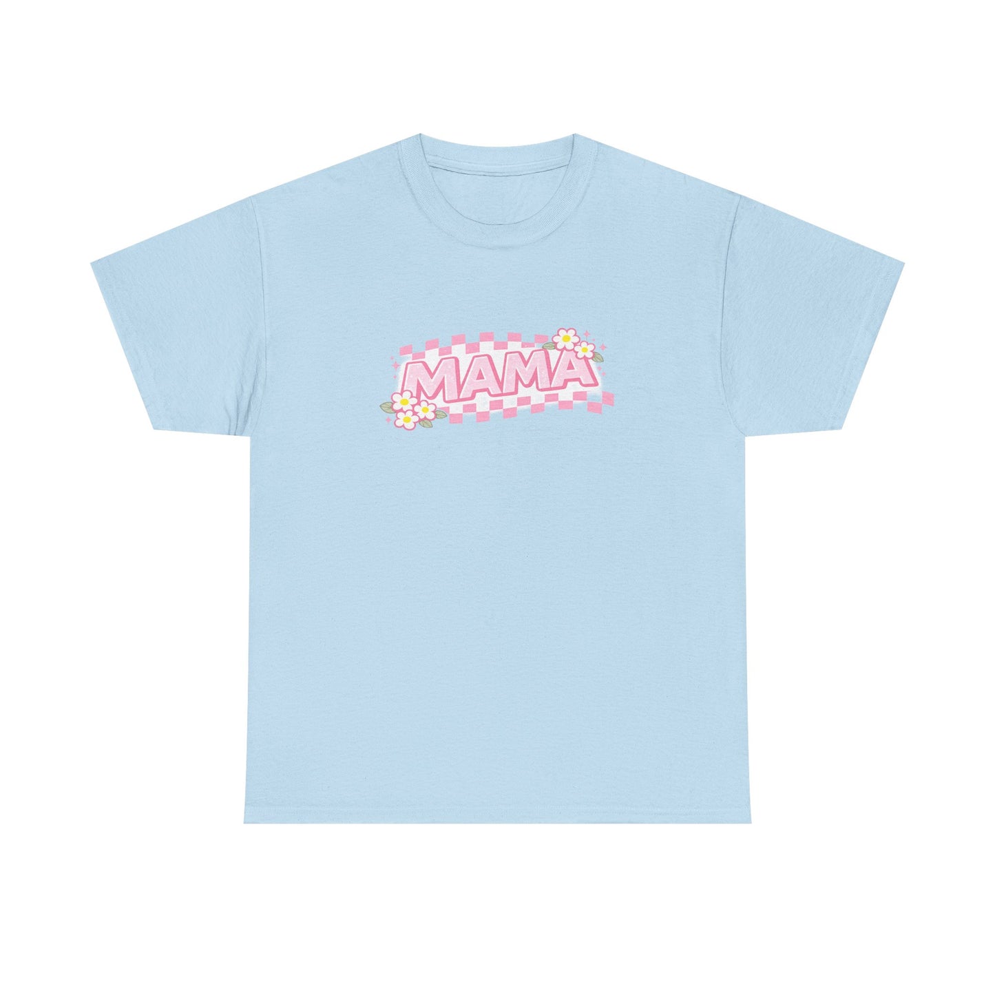 Mama Checkerboard Shirt – Trendy Floral Mom Tee