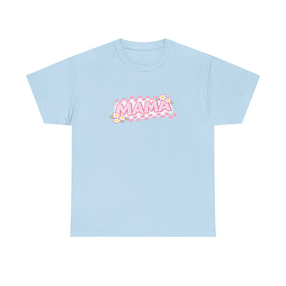 Mama Checkerboard Shirt – Trendy Floral Mom Tee