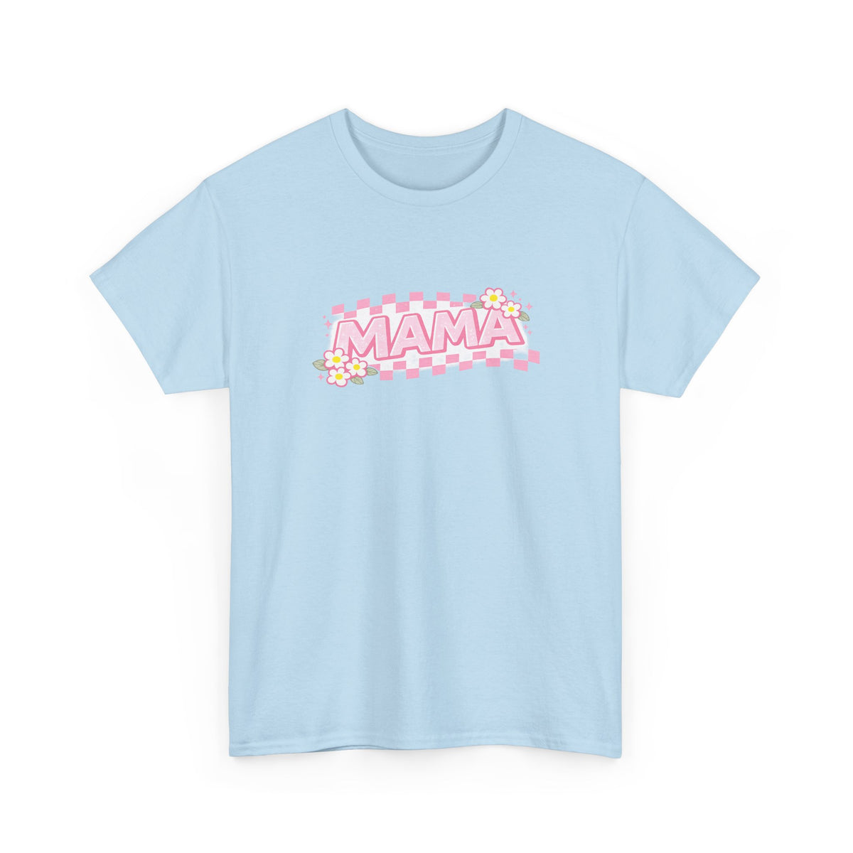 Mama Checkerboard Shirt – Trendy Floral Mom Tee