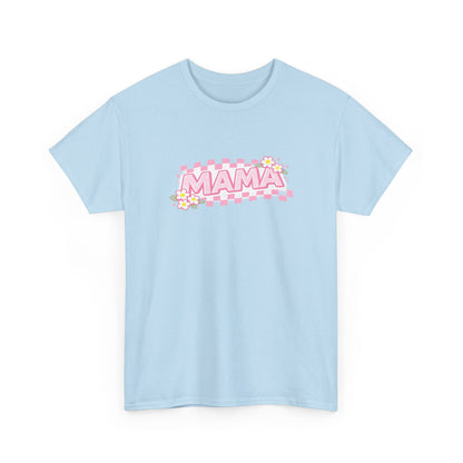Mama Checkerboard Shirt – Trendy Floral Mom Tee