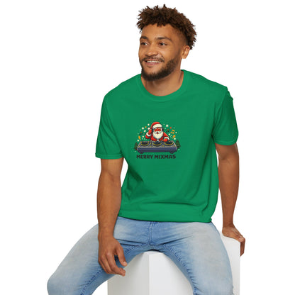 Funny Santa DJ Christmas Shirt for Music Lovers | Merry Mixmas Graphic Tee