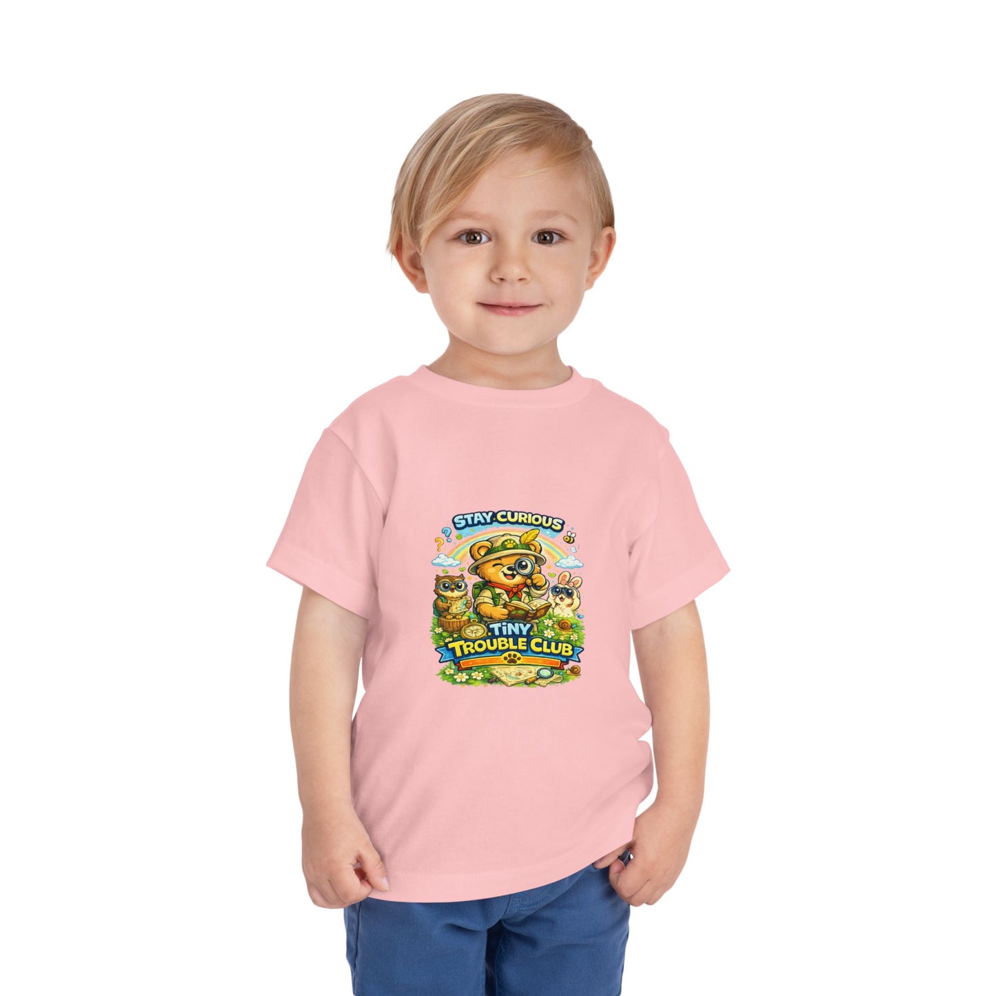 Curious Bear Kids Shirt – Tiny Trouble Club Explorer Toddler Graphic Tee