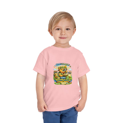 Curious Bear Kids Shirt – Tiny Trouble Club Explorer Toddler Graphic Tee