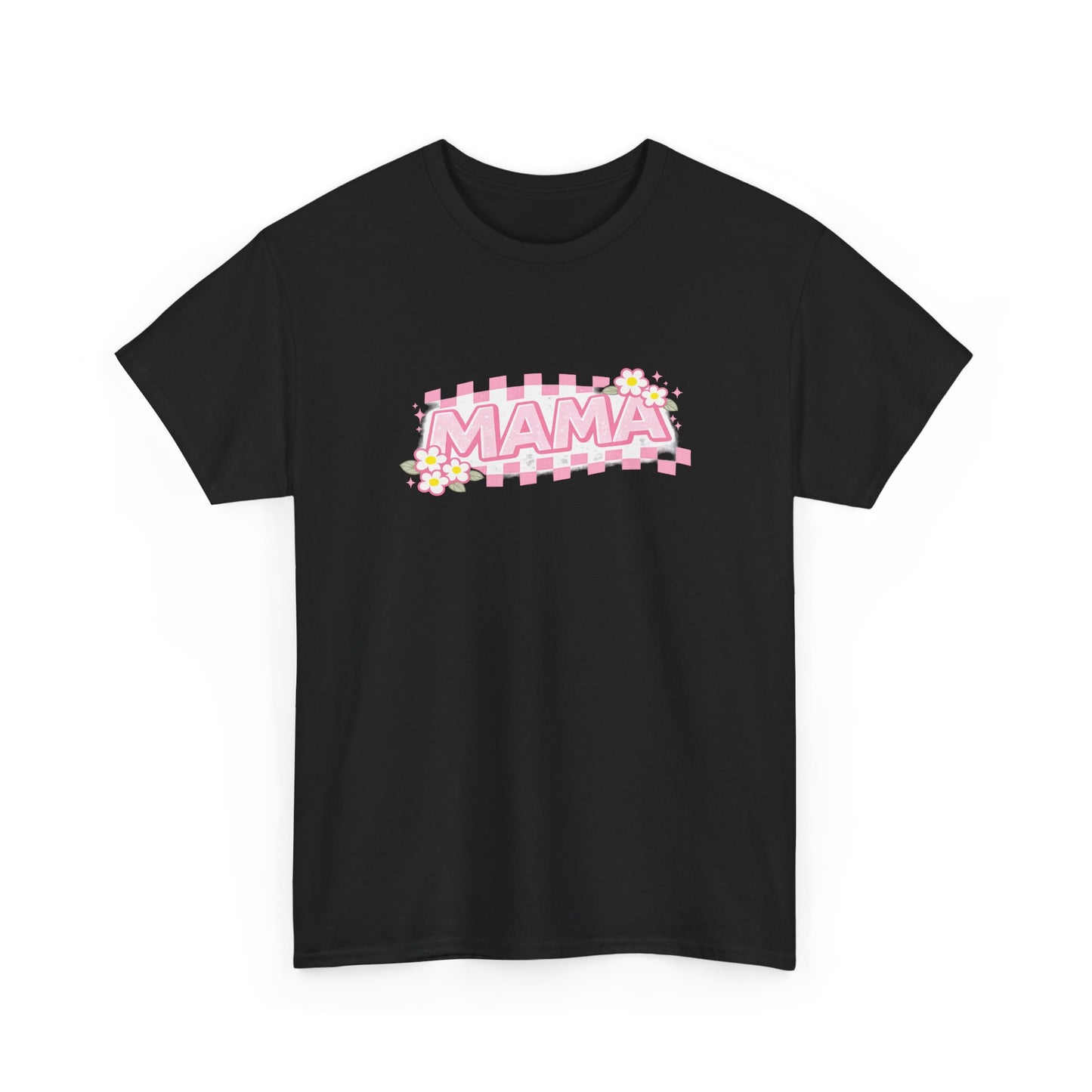 Mama Checkerboard Shirt – Trendy Floral Mom Tee