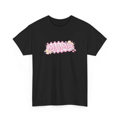 Mama Checkerboard Shirt – Trendy Floral Mom Tee