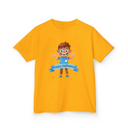 Happy Halloween: Fun Cartoon Boy Scary Face Graphic Kids' T-Shirt