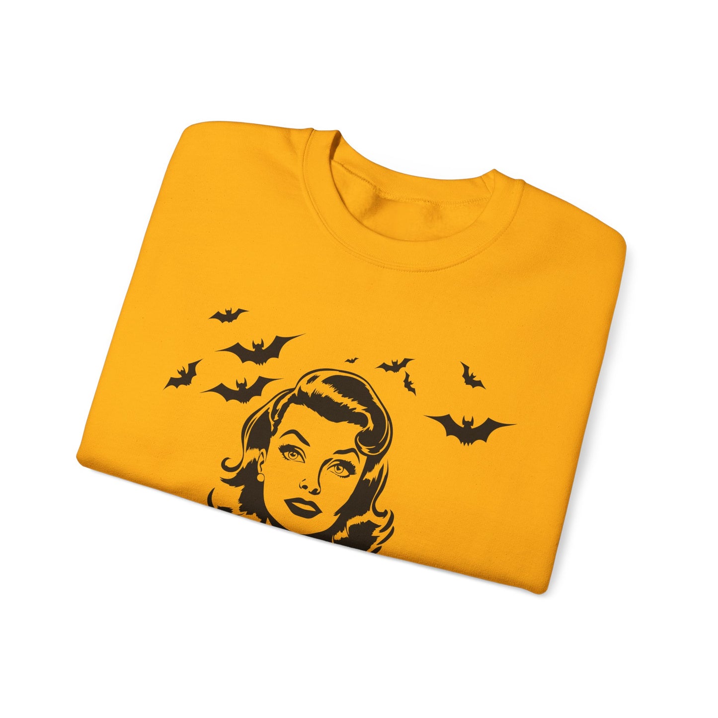 Vintage Halloween Woman Sweatshirt | Retro Bat Graphic Spooky Season Crewneck
