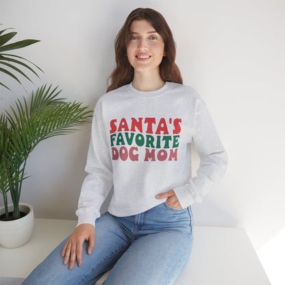 Santa's Favorite Dog Mom Sweatshirt - Cozy Christmas Gift for Dog Moms