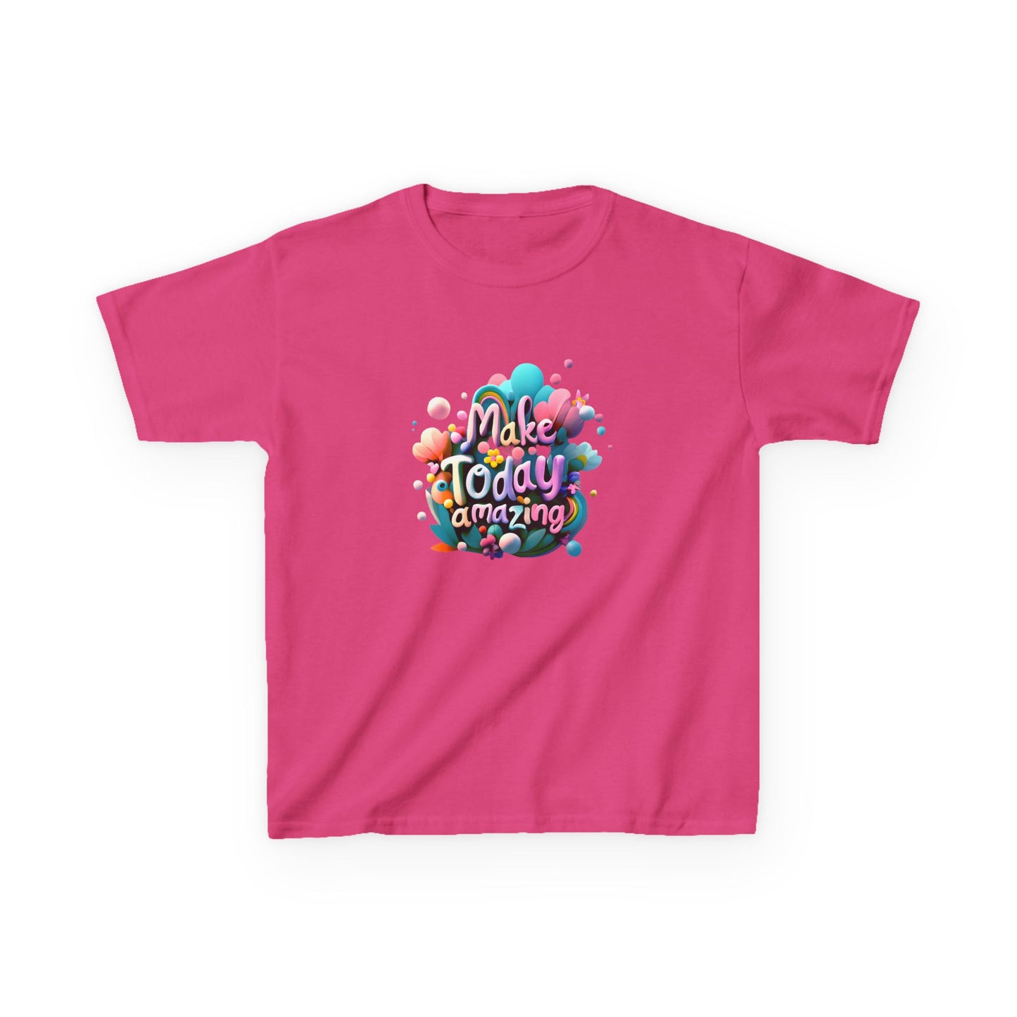 Make Today Amazing: Vibrant Rainbow Graphic Kids' T-Shirt – Inspire Positivity!
