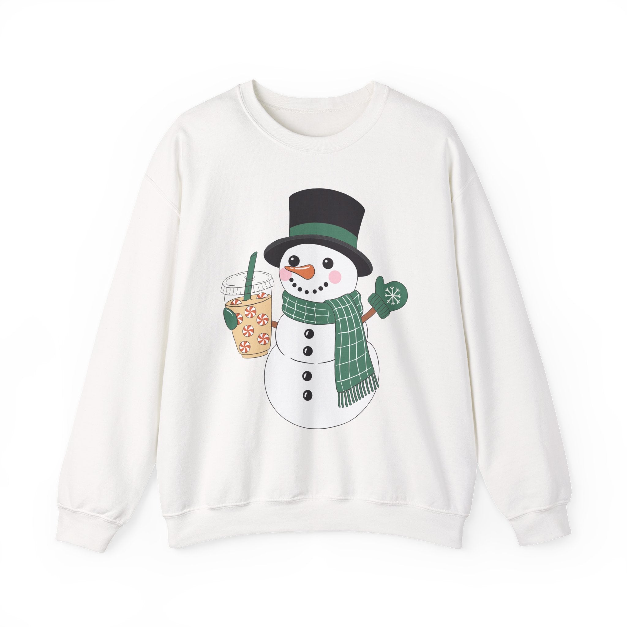 Frosty Festive Sweatshirt – Cute Snowman Holiday Pullover for Coffee Lovers