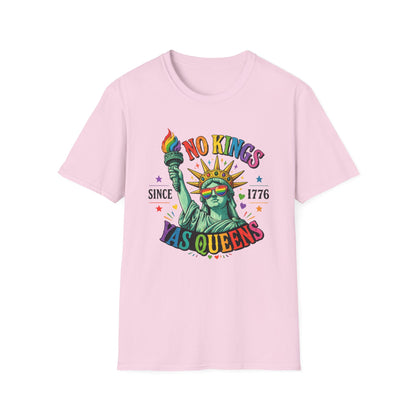 No Kings Since 1776 Yas Queens LGBTQ Pride Shirt | Statue of Liberty Rainbow Tee