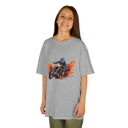 Ride in Style: Cool Motorcycle Racer Graphic Kids' T-Shirt