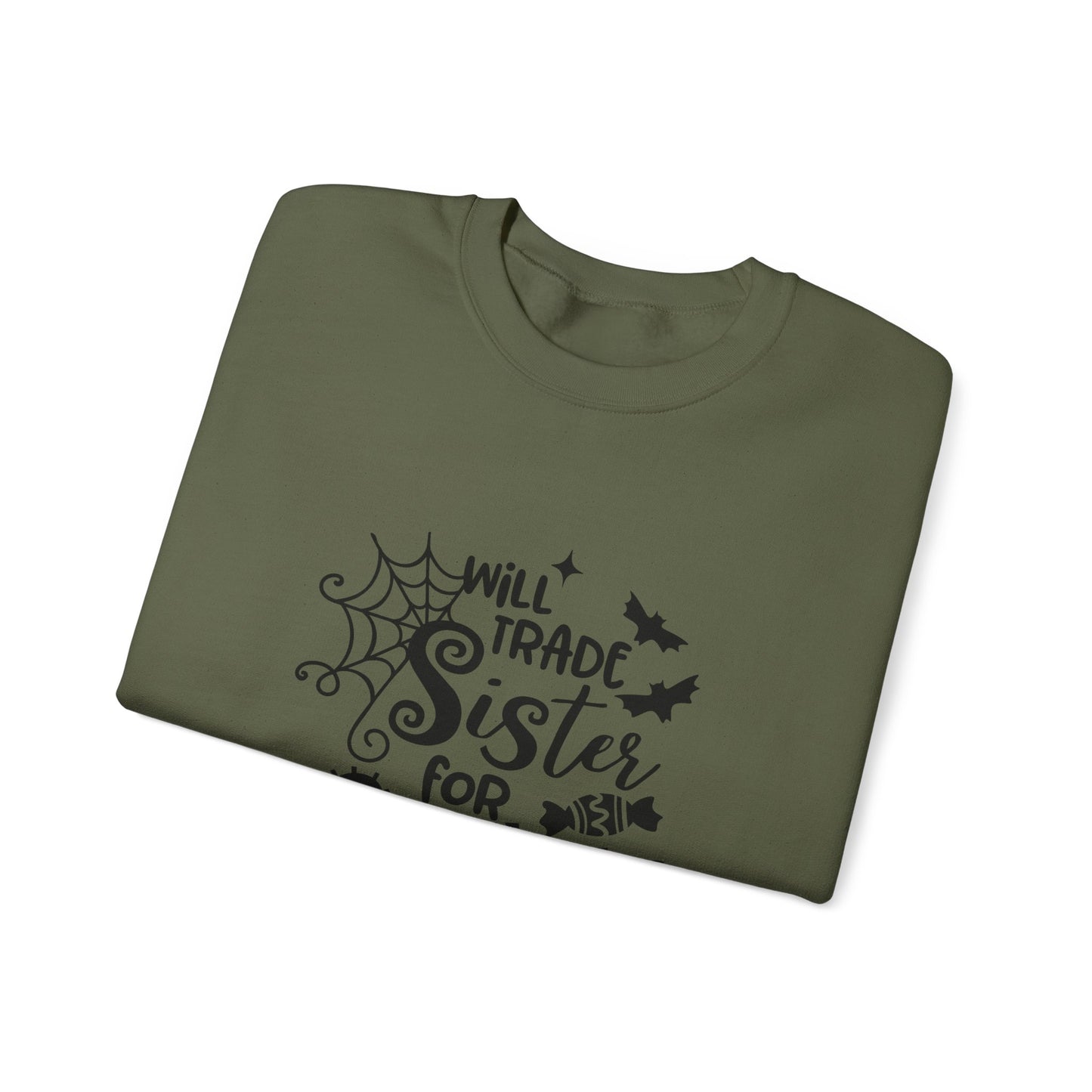 Will Trade Sister for Candy Halloween Sweatshirt – Funny Graphic Crewneck