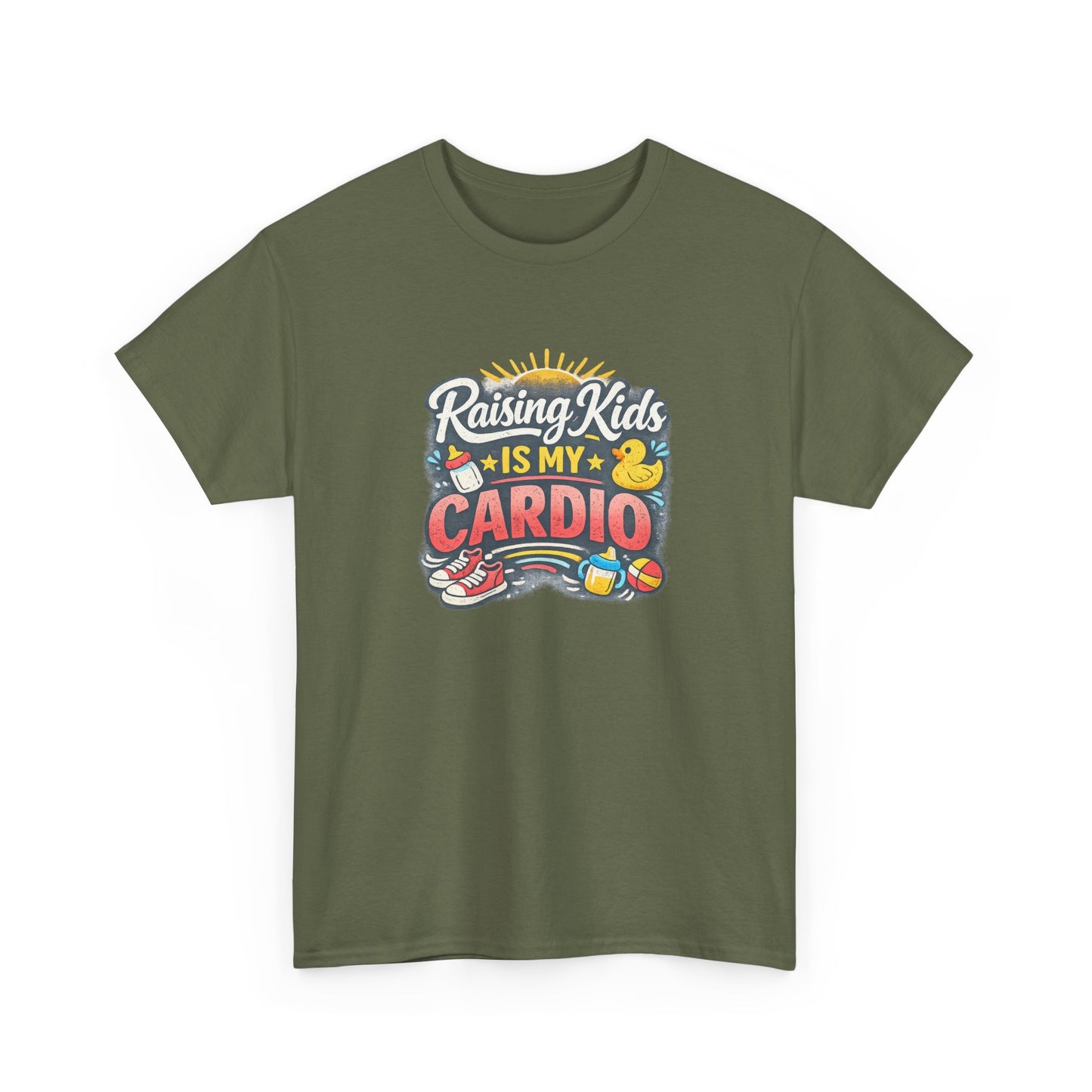 Raising Kids Is My Cardio Shirt – Funny Mom Life Tee