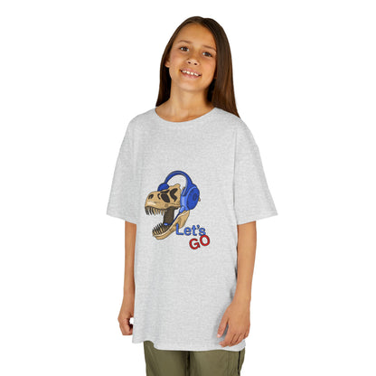 Let’s Go Dinosaur Kids T-Shirt – Fun T-Rex Headphones Graph