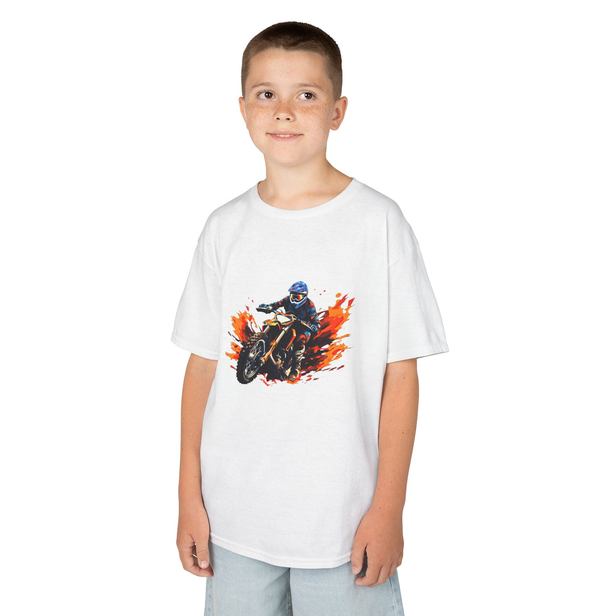Ride in Style: Cool Motorcycle Racer Graphic Kids' T-Shirt