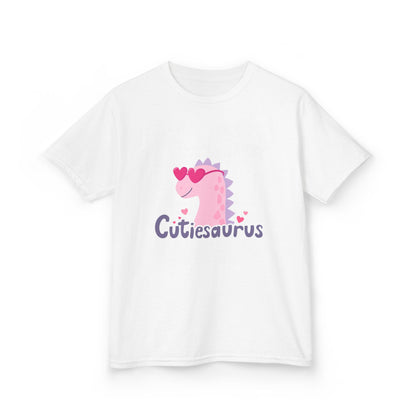 Kids T-Shirt — "Cutiesaurus" Pink Heart Dinosaur Tee