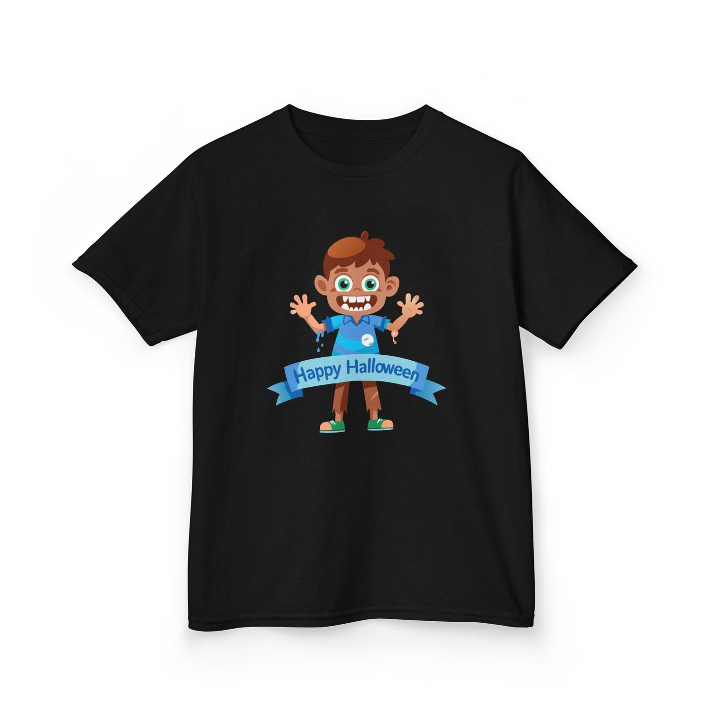 Happy Halloween: Fun Cartoon Boy Scary Face Graphic Kids' T-Shirt