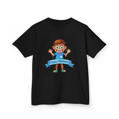 Happy Halloween: Fun Cartoon Boy Scary Face Graphic Kids' T-Shirt