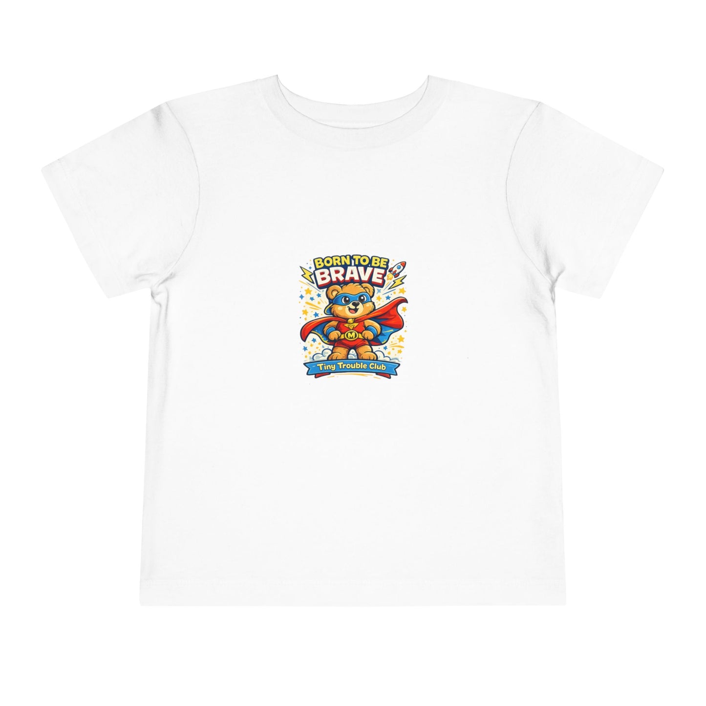 Brave Bear Kids Shirt – Tiny Trouble Club Superhero Toddler Graphic Tee