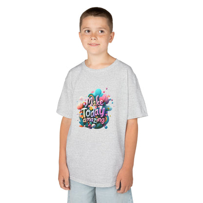Make Today Amazing: Vibrant Rainbow Graphic Kids' T-Shirt – Inspire Positivity!