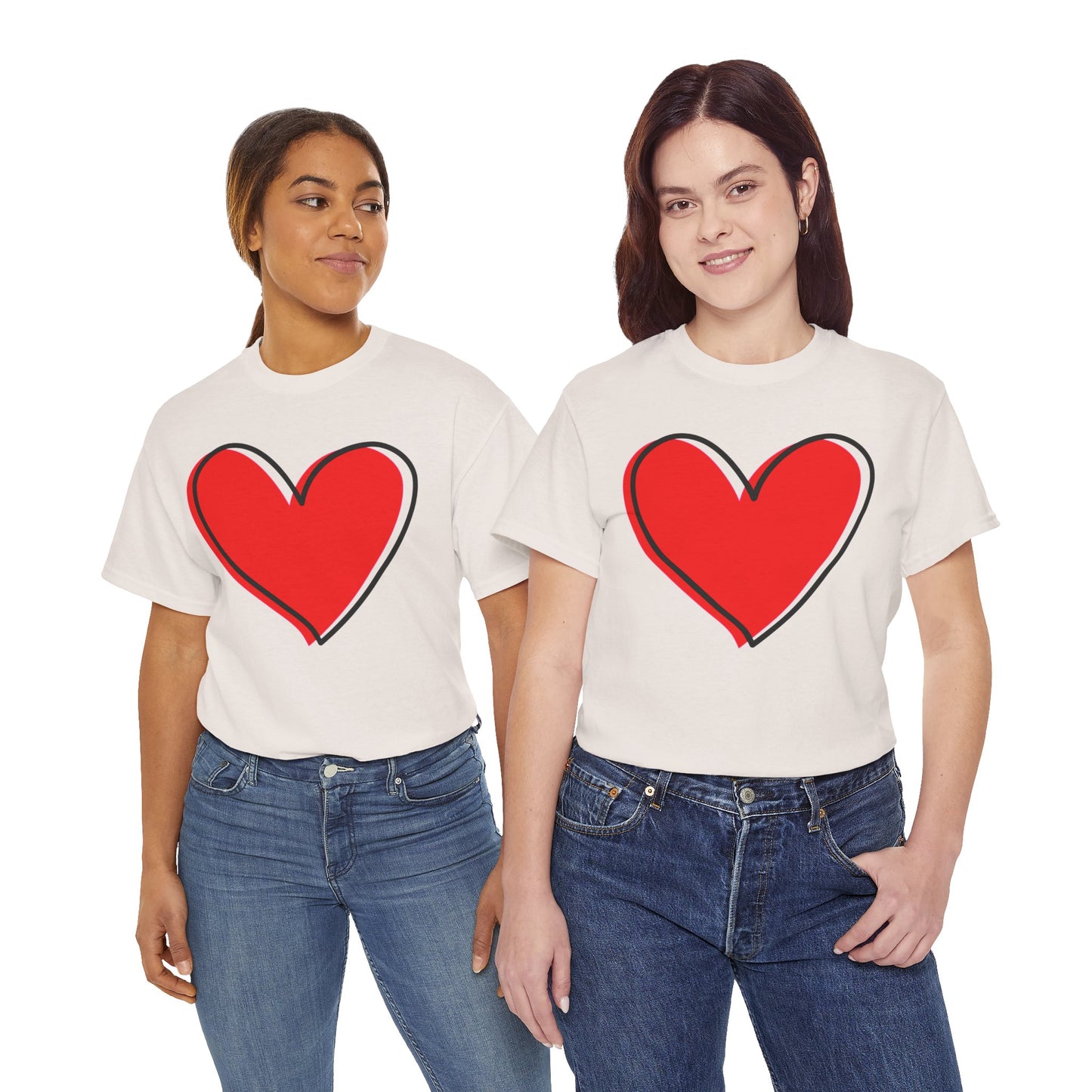 Red Heart Valentine’s Day T-Shirt – Cute Love Shirt for Couples, Romantic Gift Tee, Unisex Graphic Shirt