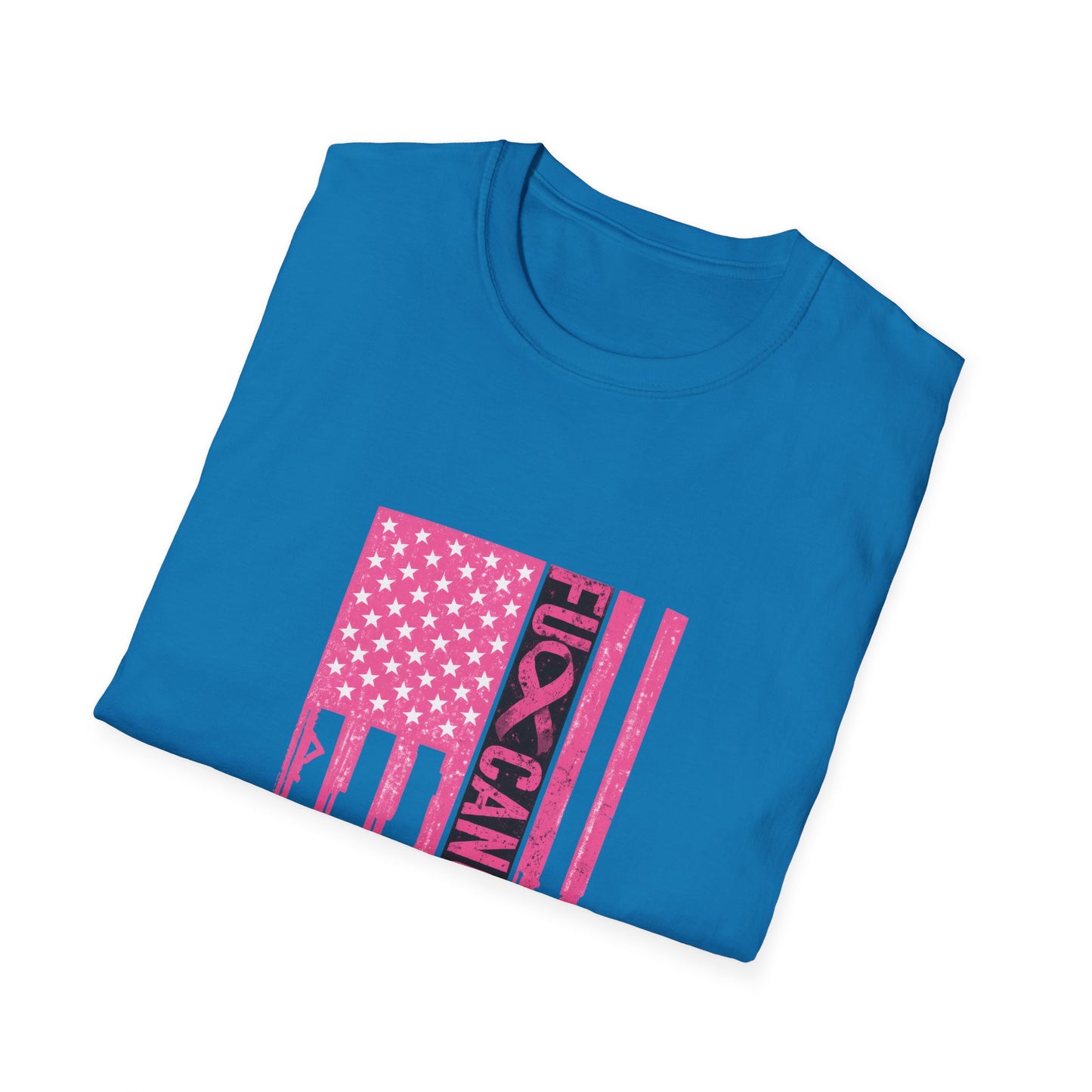 Breast Cancer Awareness Flag T-Shirt — Pink "Kick Cancer" Drip Design