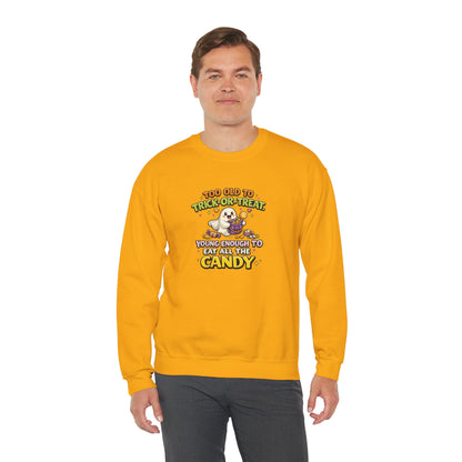 Too Old to Trick-or-Treat Shirt | Funny Halloween Candy Sweatshirt