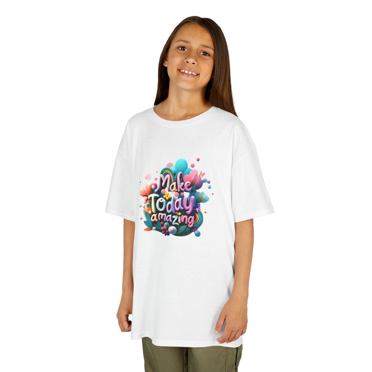 Make Today Amazing: Vibrant Rainbow Graphic Kids' T-Shirt – Inspire Positivity!